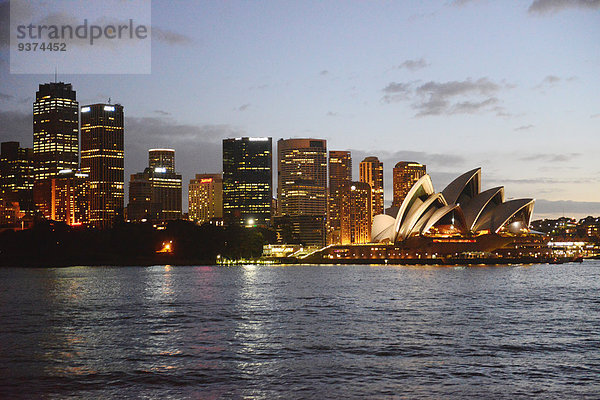 Skyline Skylines Wohnhaus Nacht Australien Oper Sydney