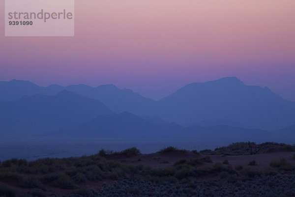 Sonnenuntergang Wüste Namibia Afrika Blaue Stunde