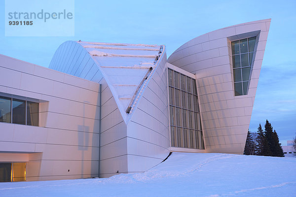 Vereinigte Staaten von Amerika USA Winter Amerika Gebäude Architektur Museum Alaska Fairbanks modern