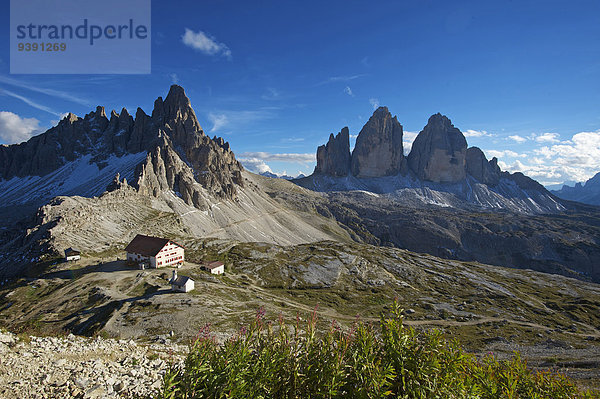 Außenaufnahme Landschaftlich schön landschaftlich reizvoll Hütte Trentino Südtirol Europa Berg Tag Landschaft niemand Natur Dolomiten Zinne Italien