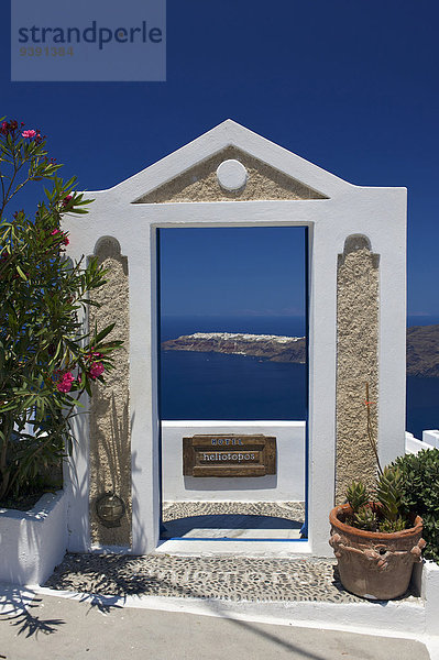 Außenaufnahme Europa Tag niemand Insel Griechenland Santorin Kykladen Firostefani griechisch Mittelmeer