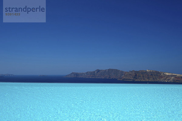 Außenaufnahme Europa Tag Schwimmbad niemand Hotel Insel Griechenland Santorin Kykladen griechisch Mittelmeer Oia Ia Tourismus