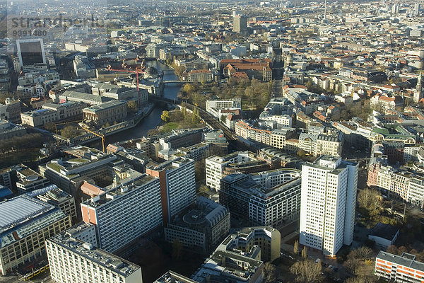 Panorama Berlin Hauptstadt Europa Gebäude Stadt Großstadt Wohngebiet Luftbild Deutschland Metropole