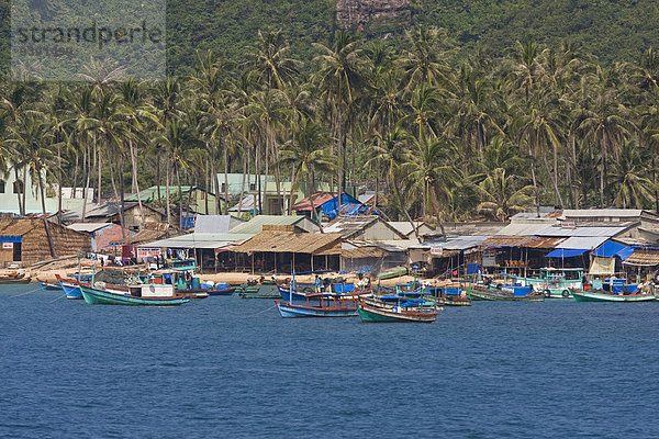 Außenaufnahme Hafen Boot Meer Asien Fischerboot Vietnam