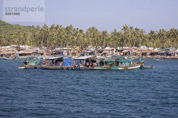 Fischereihafen Fischerhafen Außenaufnahme Hafen Boot Meer Asien Fischerboot Vietnam