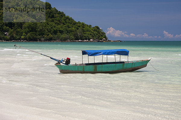 Wasser Strand Küste Boot Meer lang langes langer lange Insel Sandstrand Asien Vietnam
