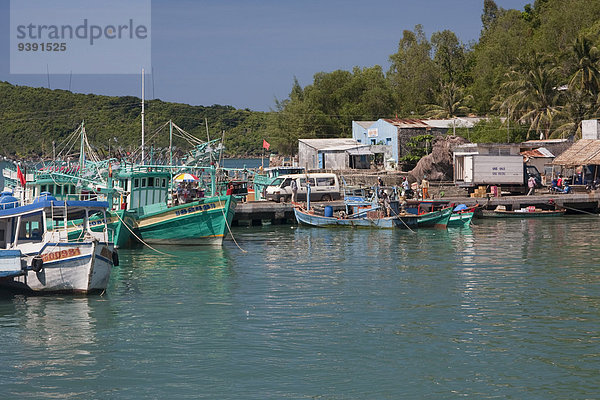 Außenaufnahme Hafen Boot Meer Toi Misaki Asien Fischerboot Vietnam