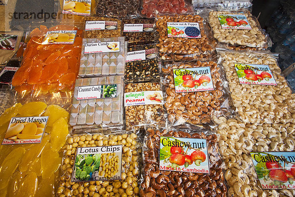 Lebensmittel kaufen Laden Markt Mango Asien Kambodscha getrocknet Dörrobst Siem Reap