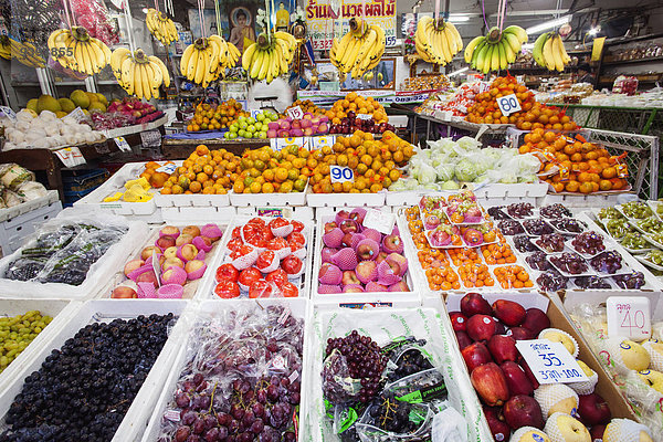 Lebensmittel Frucht kaufen Asiatische Küche Laden Markt Thai-Food Asien Chiang Mai thailändisch Thailand