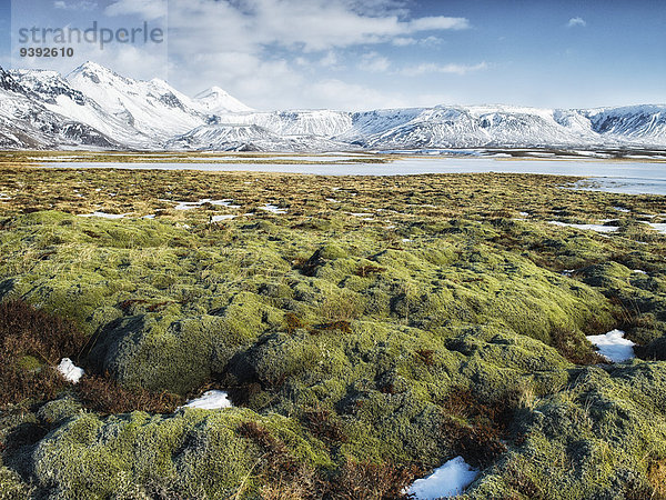 Landschaftlich schön landschaftlich reizvoll Europa Winter Landschaft Insel Island Nordeuropa