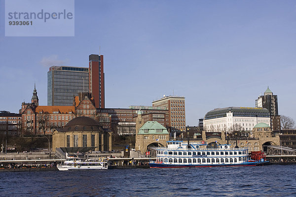 Hafen Stadt Großstadt fließen Fluss Schiff Hamburg - Deutschland Deutschland