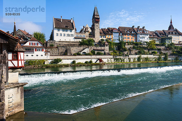 Europa fließen Fluss Kanton Aargau Schweiz