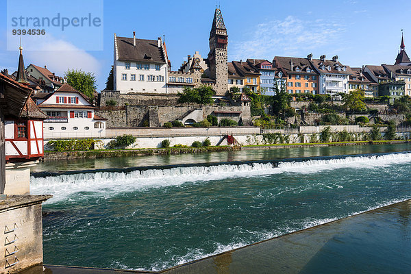 Europa fließen Fluss Kanton Aargau Schweiz