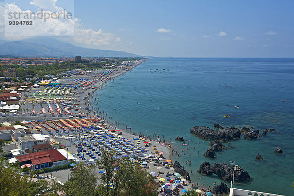 Außenaufnahme Europa Tag Strand Küste niemand Meer Kalabrien Italien Mittelmeer Tourismus