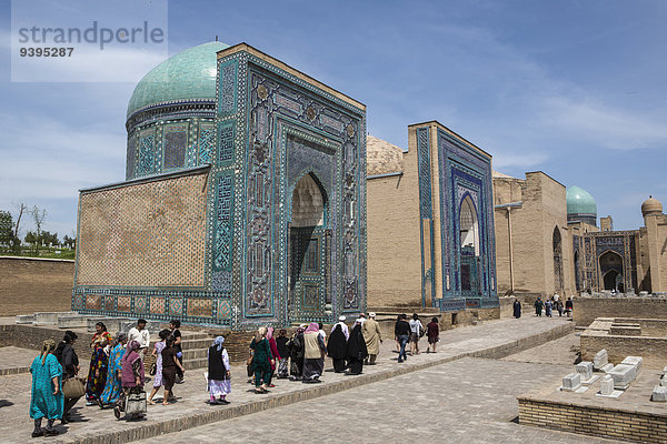 Reise Großstadt Architektur Geschichte Wahrzeichen bunt Tourismus UNESCO-Welterbe Asien Zentralasien Mausoleum Samarkand Seidenstraße Usbekistan