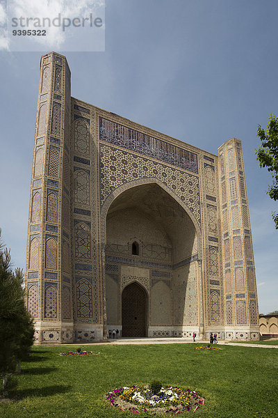 Reise Großstadt Architektur Geschichte bunt Tourismus UNESCO-Welterbe Asien Zentralasien Moschee Samarkand Seidenstraße Usbekistan