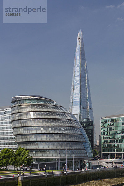 Großbritannien Gebäude London Hauptstadt Reise Großstadt Architektur Turm Glasscherbe England neu Tourismus