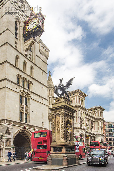 Großbritannien London Hauptstadt Straße Reise Großstadt Architektur Turm Uhr schnell reagieren Gericht Drache England Tourismus