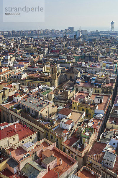 Dach Europa Reise Großstadt Architektur Turm Veranda Altstadt Barcelona Katalonien Innenstadt Spanien Tourismus