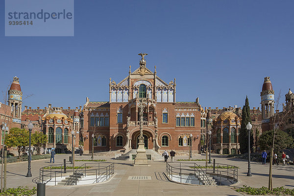 Europa Eingang Krankenhaus Reise Großstadt Architektur Wahrzeichen Kunst UNESCO-Welterbe Barcelona Katalonien Spanien Tourismus