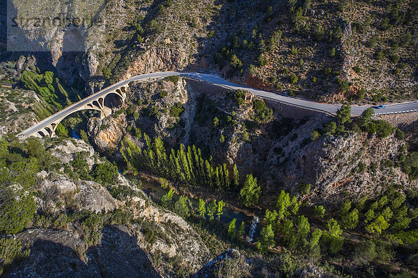 Europa Landschaft Reise Fernverkehrsstraße Brücke Natur Fluss Schlucht tief Spanien Tourismus