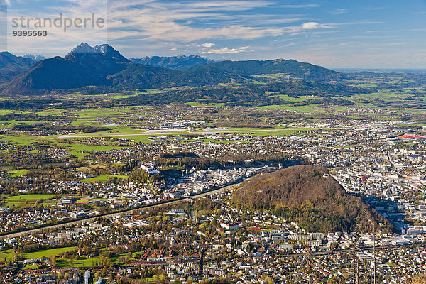 Panorama Stadt Großstadt Herbst Österreich Salzburg