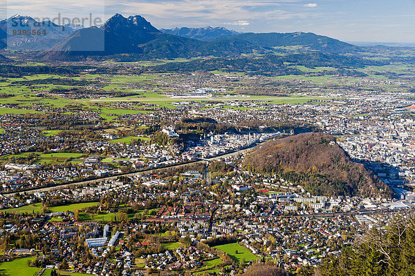 Panorama Stadt Großstadt Herbst Österreich Salzburg