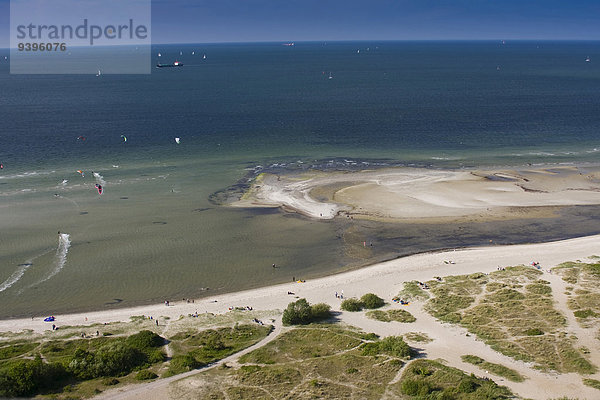 Europa Strand Küste Ansicht sehen Holstein-Rind Sandstrand Luftbild Fernsehantenne Ostsee Baltisches Meer Deutschland Kiel Schleswig-Holstein Gewässer