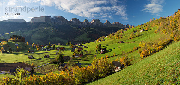 Panorama Europa Berg Spiegelung Herbst Schweiz