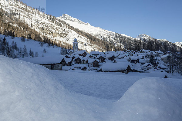 Europa Winter Dorf Schnee Schweiz Südschweiz