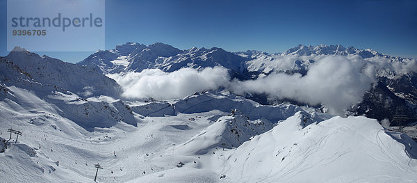 Europa Berg Winter schnitzen Skisport Ski Verbier Schweiz