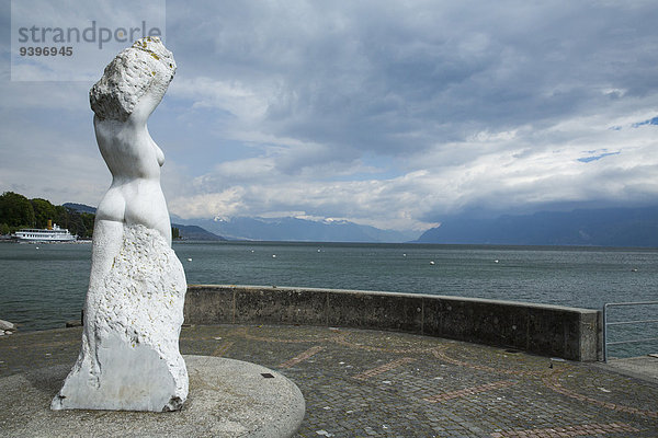 Europa Kunst Figur Genfer See Genfersee Lac Leman Lausanne Geschicklichkeit Schweiz
