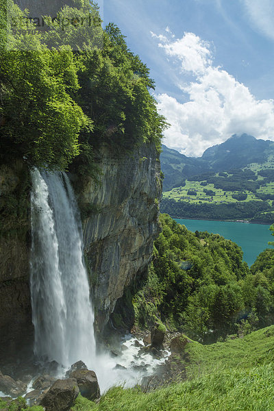 Wasser Europa Wasserfall Schweiz Walensee