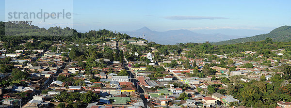 Panorama Palme Berg Vulkan Kirche Mittelamerika El Salvador