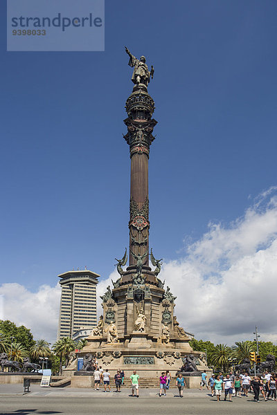 Europa Landschaft Reise Großstadt Architektur Geschichte Monument Säule groß großes großer große großen Tourismus Barcelona Katalonien Columbus Spanien