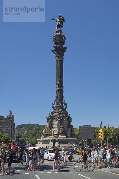 Europa Landschaft Reise Großstadt Architektur Geschichte Monument Säule groß großes großer große großen Tourismus Barcelona Katalonien Columbus Spanien