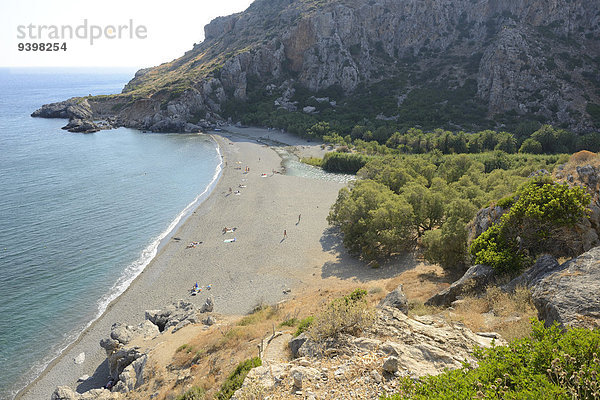 Europa Strand Küste Insel Griechenland Kreta griechisch Preveli