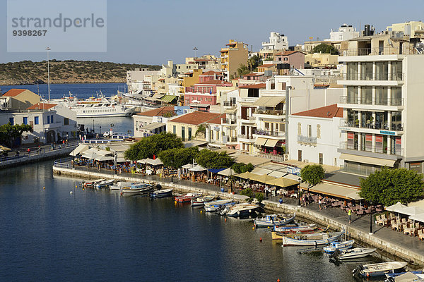 Hafen Europa Boot Insel Griechenland Agios Nikolaos Kreta griechisch