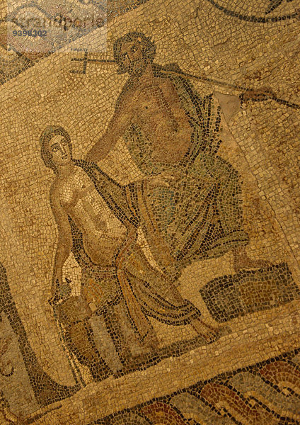 Europa Frau Mann Insel Griechenland Archäologisches Museum Chania Kreta griechisch Mosaik
