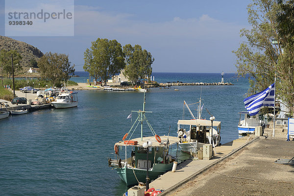 Hafen Europa Boot Insel Griechenland Kreta griechisch