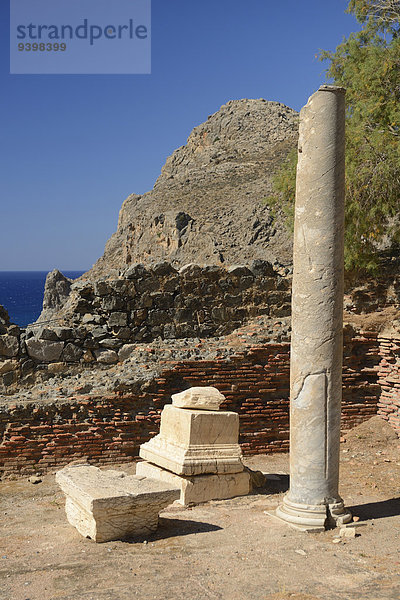 Europa Küste Säule Insel Griechenland antik Kreta griechisch