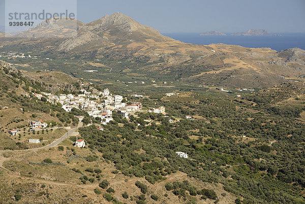 Europa Dorf Insel Griechenland Kreta griechisch