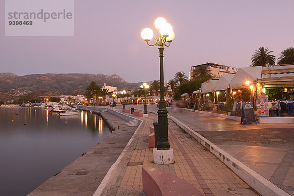Europa Nacht Restaurant Beleuchtung Licht Insel Griechenland Kreta griechisch