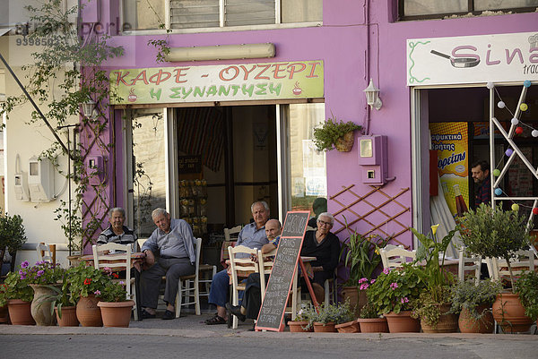 Europa Cafe Restaurant Insel Griechenland beobachten Mensch Kreta griechisch alt