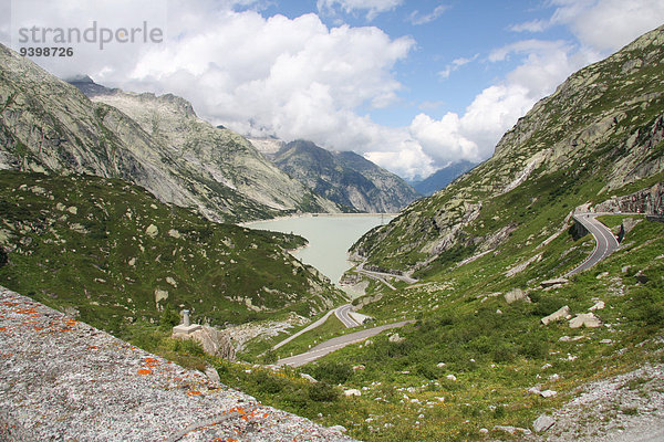 Gebirgspass Pass Europa See Damm Berner Oberland Stausee Schweiz