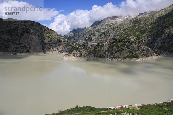 Europa Steilküste Damm Berner Oberland Stausee Schweiz