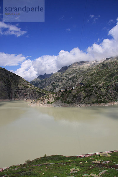 Europa Steilküste Damm Berner Oberland Stausee Schweiz