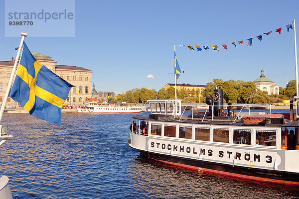 Stockholm Hauptstadt Stadt vertäut vorwärts alt Uferviertel Schweden