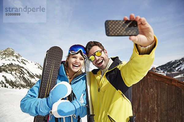 Gemeinsames Fotografieren im Schnee