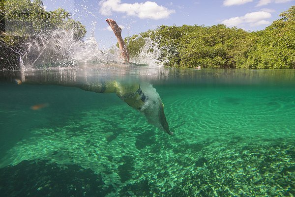 Wasser Mexiko Schwimmer Tulum